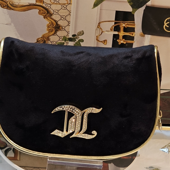 Juicy Couture Black Velvet Cosmetic Pouch/Bag (Nwot) - Picture 4 of 9
